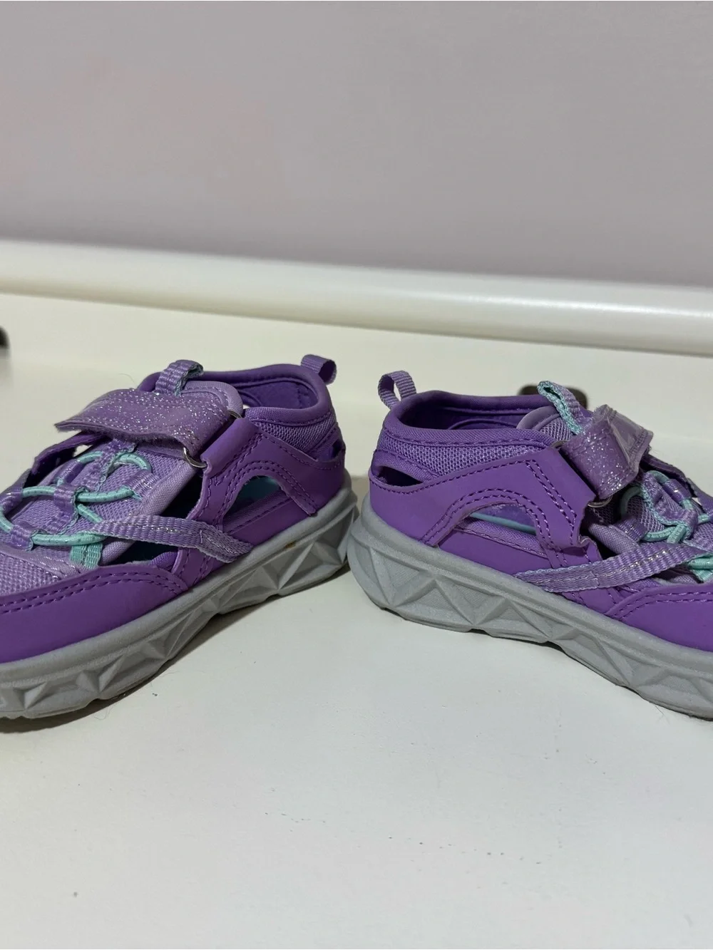 OshKosh B'gosh Purple and Teal Kids' Hook-and-Loop Sandals